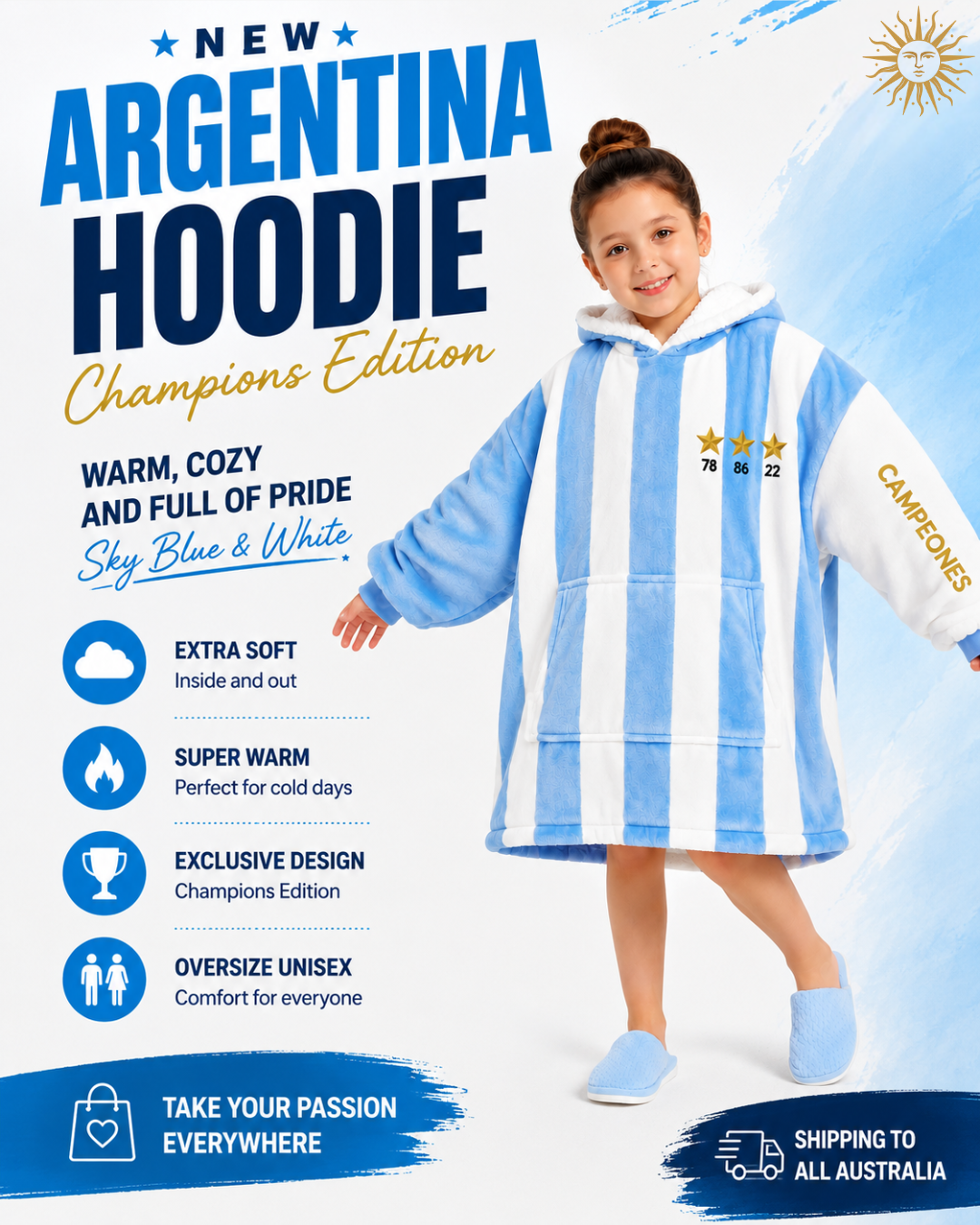 Buzo Manta Oversized - Campeones - Niños